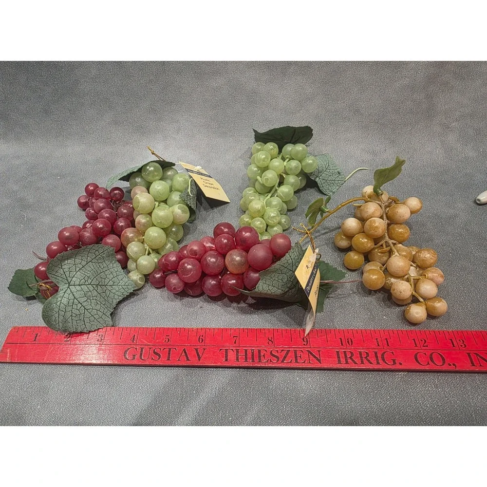 Decorator's Choice Artificial Grape Clusters Faux Fruit Decor Set of 5 Multi